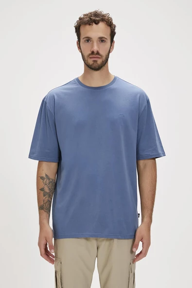 Bad Bear Liber Oversize Erkek T-shirt 22.01.07.052 Mavi ürün görseli 1