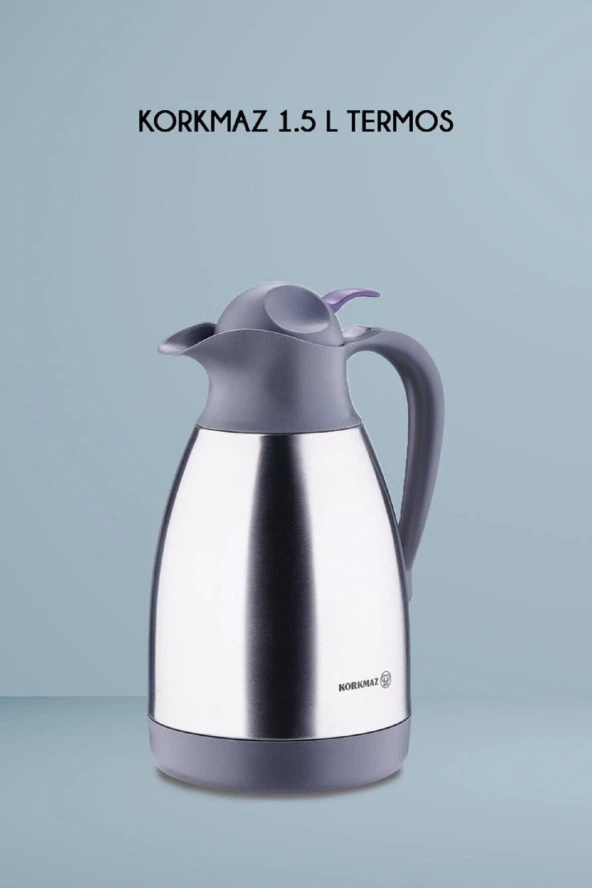Korkmaz çelik çay termosu - çelik su termosu 1,5 lt. - 4