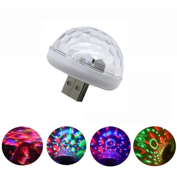 Usb Mini Disko Topu 4W Ledli