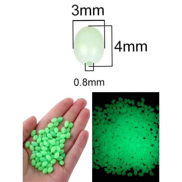 Eagenset Fosforlu Glow Yeşil Silikonlu Yumuşak Boncuk Olta Takımı, Çapari, Jig Yapım Malzemesi