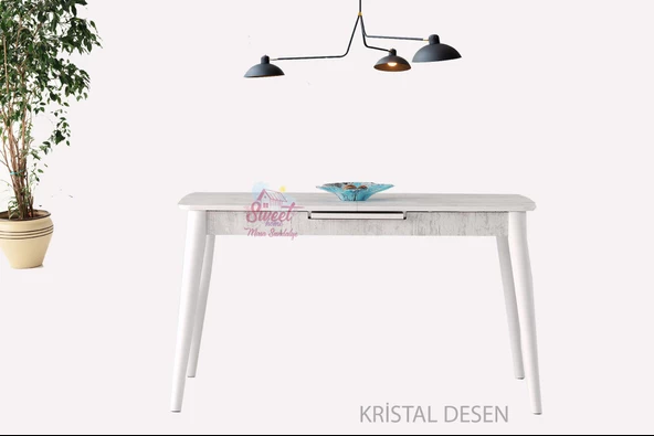 Ortadan Açılabilir Mdf Yemek Masası, Mutfak Masası ( 70x120 CM ) - 9