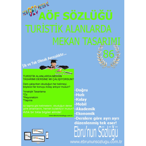 AÖF İİBF Ebrunun Sözlüğü Turistik Alanlarda Mekan Tasarımı E- Sözlük ürün görseli 1