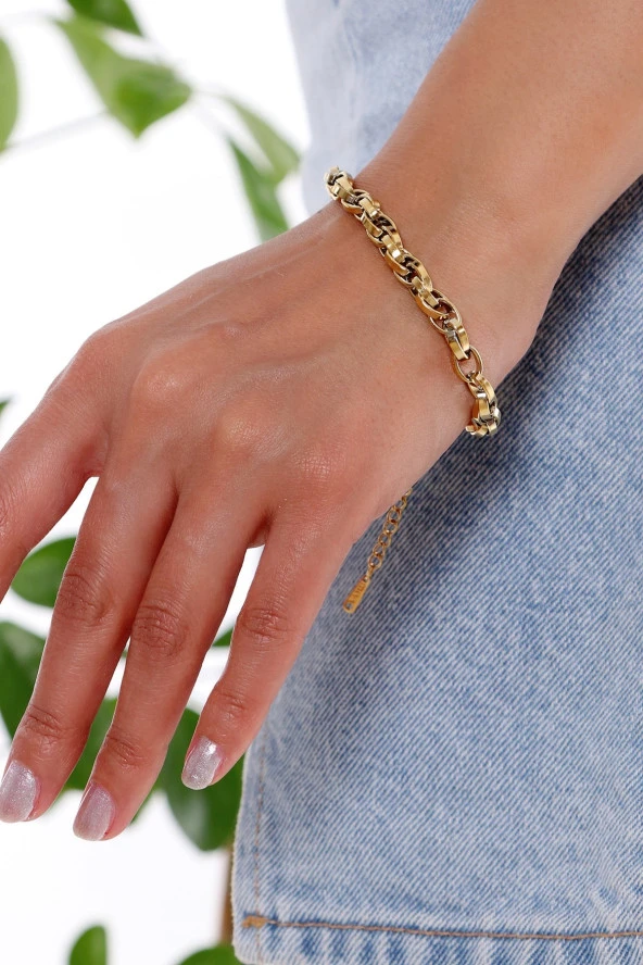 Örme Zincir  Çelik Bileklik - Resim 2