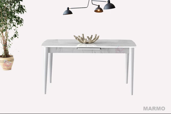 Ortadan Açılabilir Mdf Yemek Masası, Mutfak Masası ( 80x130 CM ) - 2