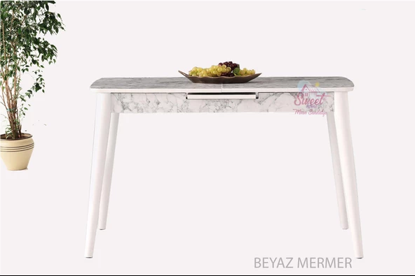 Ortadan Açılabilir Mdf Yemek Masası, Mutfak Masası ( 80x130 CM ) - 4
