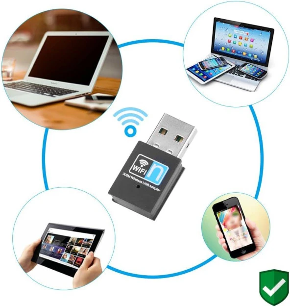 AC - Wifi 5 2.4 GHZ 300 Mbps Mini Usb Wireless Kablosuz Wifi Ap Adaptörü Dongle Wlan Alıcı - 4