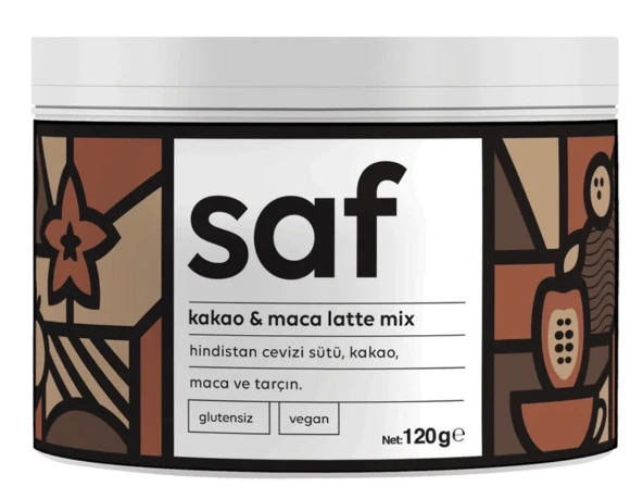 Saf Kakao & Maca Latte Mix 120 Gr