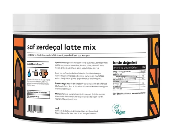 Saf Zerdeçal Latte Mix 120gr - Resim 2