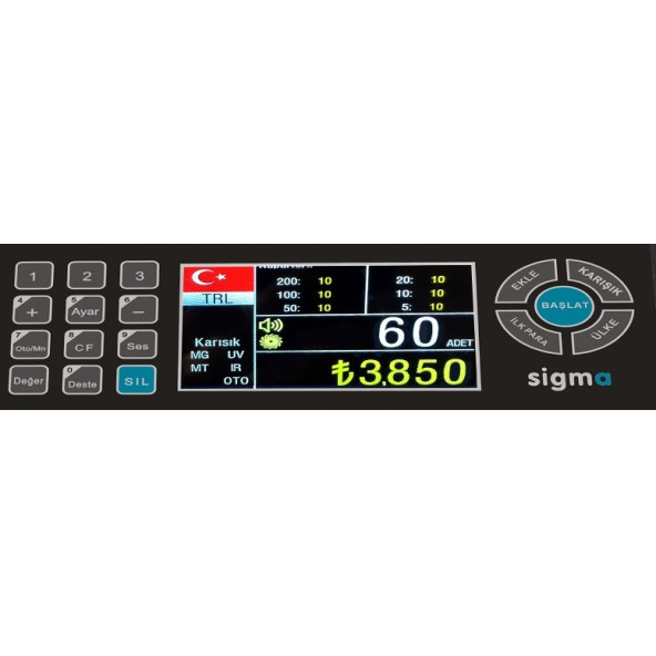 Sigma 8520 Yeni Nesil Sahte Kontrollü Para Sayma Makinesi - 2