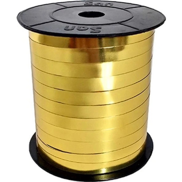 Metalik Altın Sarı Renkli Rafya Balon İpi 8mm x 200 mt