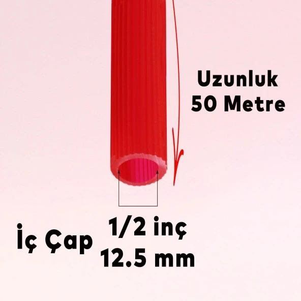 Bahçe Çeşme Su Hortumu İç Çap 1/2 Naturel Silikonlu Sulama Araç Yıkama Hortum 50 Metre - 3