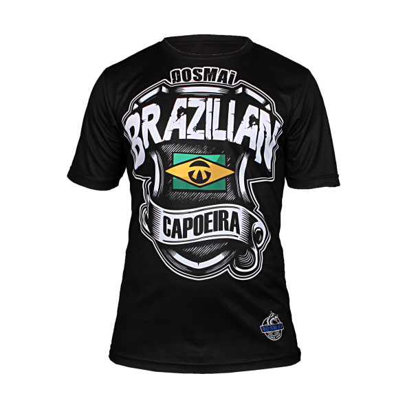 Dosmai Dijital Baskılı Capoeira Bisiklet Yaka Spor T-Shirt Siyah CAT017