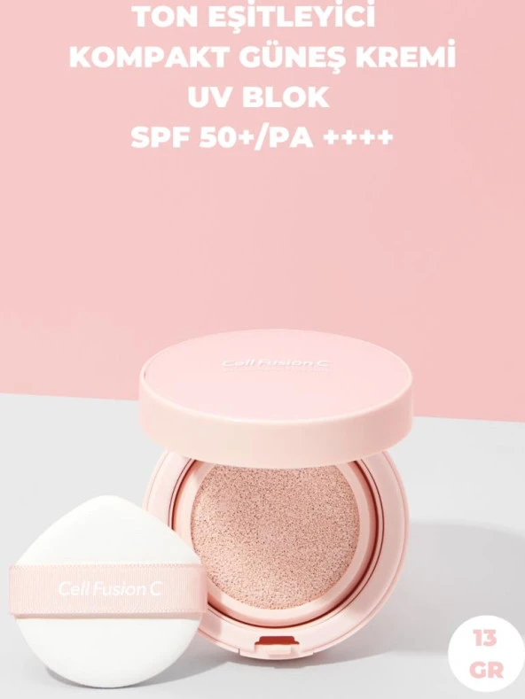 Cell Fusion C Renklendirici Ton Eşitleyici Yüksek Koruyucu Tüm Cilt Tipleri Için Kompakt Güneş Kremi 13 gr