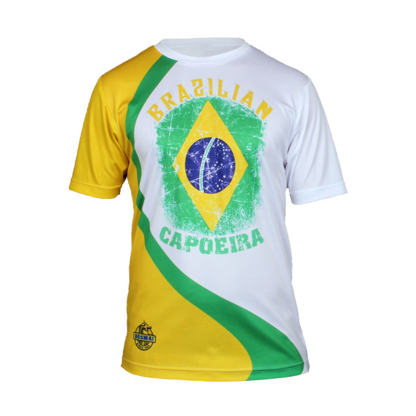 Dosmai Dijital Baskılı Capoeira Bisiklet Yaka Spor T-Shirt Sarı CAT022