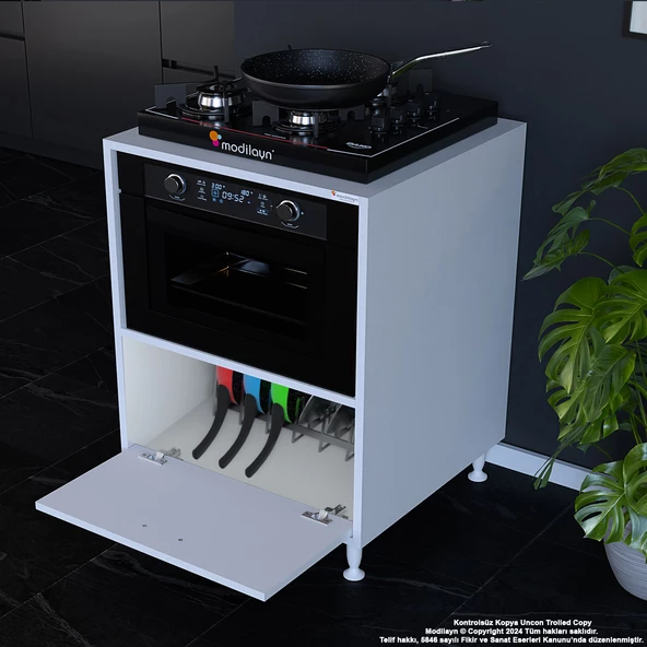 Modilayn LOYA 59,6 x 87,4 x 56 cm Set Üstü Ocak Ve Ankastre Fırın Dolabı - 4