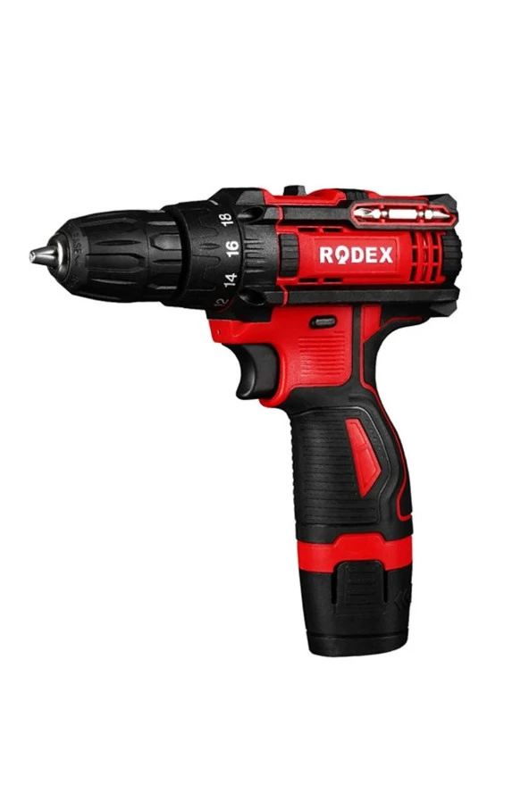 Rodex 3321 C.drıll 10mm 0-350/0-1350rpm 2x Lı-ıon 12v/1.5a 2 Gears Bm
