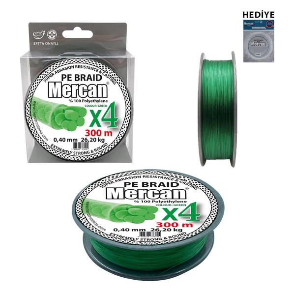 Mercan Pe Örgü Premium 4x Ip 300 M Yeşil Misina