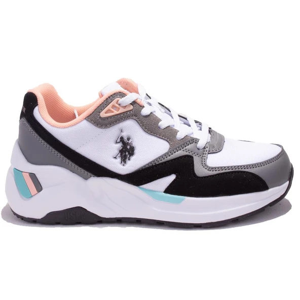 U.s Polo Assn HuskyCC Fx Beyaz Siyah Ortopedik Günlük Kadın Spor Ayakkabı - 2