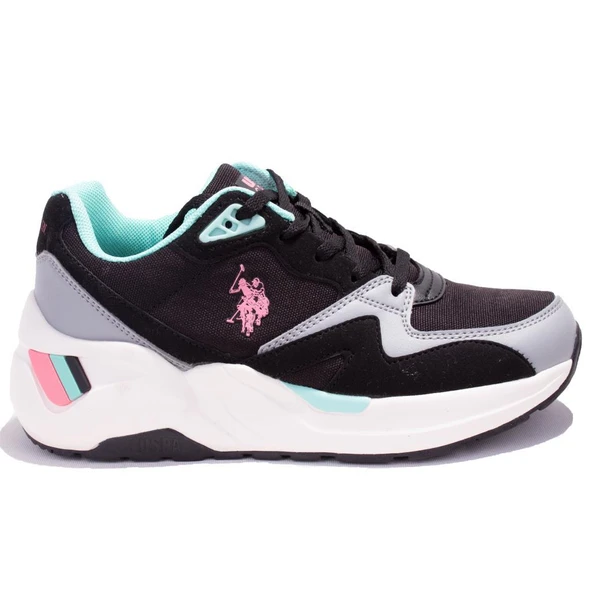 U.s Polo Assn HuskyCC Fx Siyah Pembe Ortopedik Günlük Kadın Spor Ayakkabı - 3