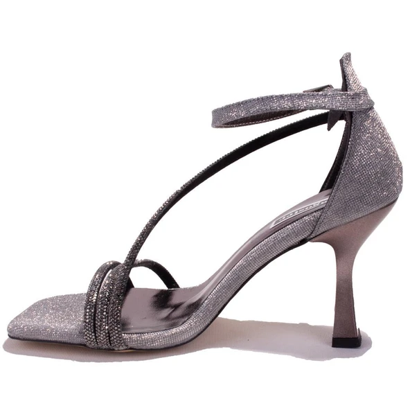 Dagoster DZA07-337098C Platin Simli Klasik Topuklu Kadın Ayakkabı - 3