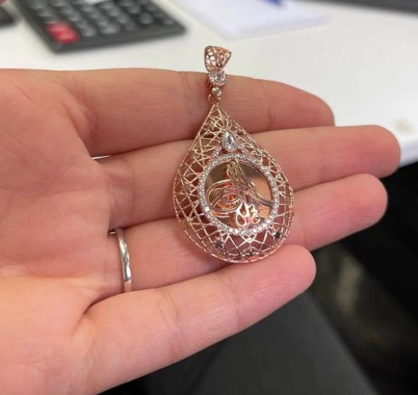 SilverPoint Rose Kaplama Osmanlı Tuğralı Kolye Ucu - 2