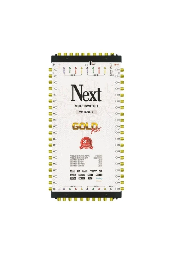 Next 10/40 Kaskatlı Gold Plus Multiswitch Uydu Santrali