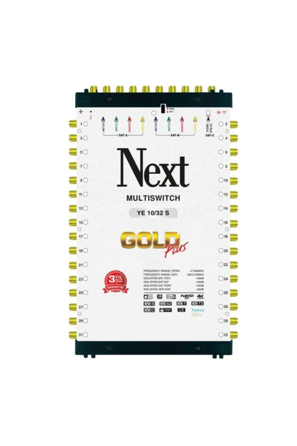 Next 10/32 Kaskatlı Gold Plus Multiswitch Uydu Santrali