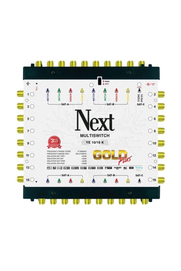 Next 10/16 Kaskatlı Gold Plus Multiswitch Uydu Santrali