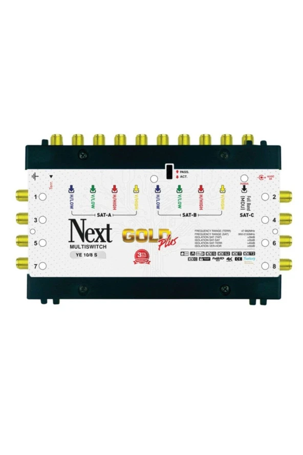 10/8 Sonlu Gold Plus Multiswitch Uydu Santrali