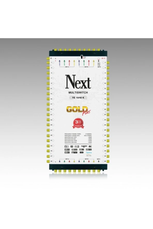 Ye-10/40 Hybrid Sonlu Ve Kaskatlı Bir Arada Gold Plus Multiswitch Uydu Santrali