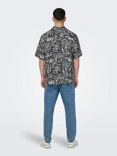 ONLY&SONS Erkek Rahat Kesim Desenli Yazlık Gömlek 22028514 - 2
