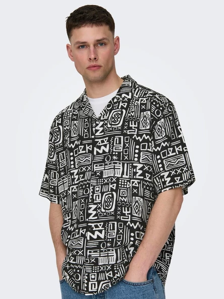 ONLY&SONS Erkek Rahat Kesim Desenli Yazlık Gömlek 22028514 - 4