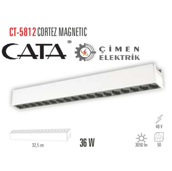 CATA CT 5812 36W Cortez Magnetıc Spot 3200K Günışığı
