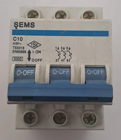 ŞEMS 3X10A 3000 KA C10 GRUP SİGORTA