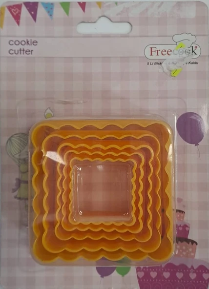 BİSKÜVİ & KURABİYE KALIBI KARE 5 Lİ FREECOOK OKY-0563