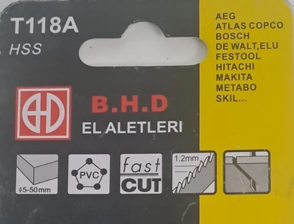 DEKUPAJ BIÇAĞI METAL ( TESTERESİ ) T118A HSS  B.H.D ( 1 ADET FİYATIDIR ) - Resim 2
