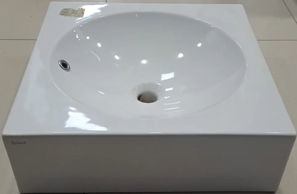 TOPRAVİT 50X50 TEZGAH ÜSTÜ KARE LAVABO H:15CM - 3