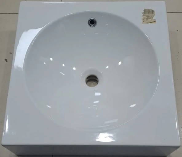 TOPRAVİT 50X50 TEZGAH ÜSTÜ KARE LAVABO H:15CM