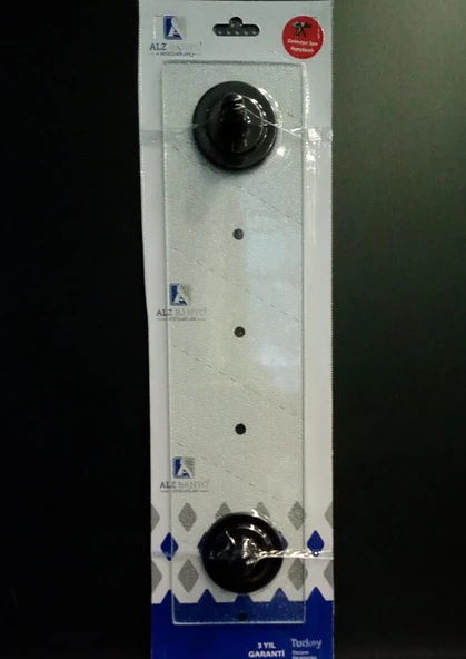 ALZ YAPIŞKANLI CAM ETEJER - ETAJER ( 40x10 cm ) - SİYAH STATİK BOYALI - VAKUMLU AMBALAJ ( YPS18 ) - Resim 2