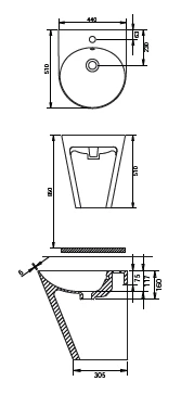 İGLOO LAVABO MONOBLOK TURAVİT - MAT SİYAH - 2