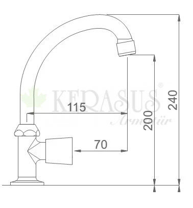 KERASUS CLASSIC PLUS SERİSİ - MERMER ÜSTÜ TEKLİ EVYE BATARYASI Ø18 - Resim 2