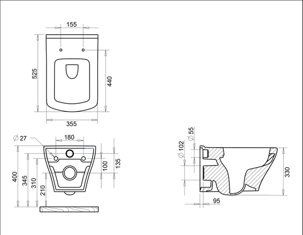 LOTUS ASMA KLOZET TURAVİT LTS5515 - Resim 2