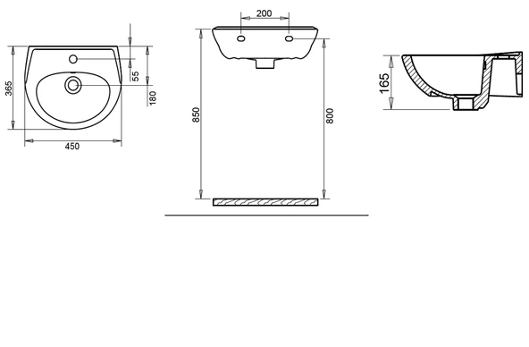 36X45 OVAL LAVABO TURASER - 2