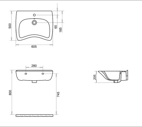 BEDENSEL ENGELLİ 50X60 LAVABO TURASER - Resim 2