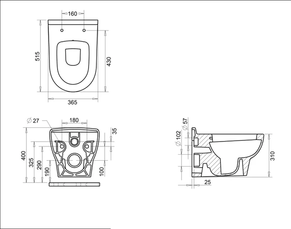 SEDEF ASMA KLOZET TURAVİT SDF5509 - Resim 2