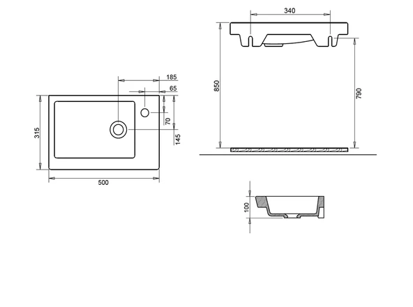 İDA ETEJERLİ LAVABO 32X50cm TURAVİT - 2