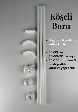 BANYO PERDESİ BORUSU KÖŞELİ ( 1 ADET FİYATIDIR ) - 2