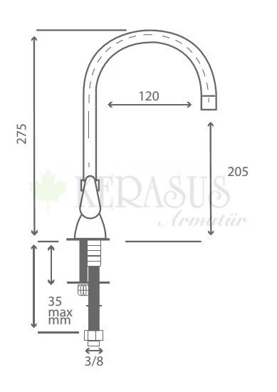 KERASUS MOON SERİSİ - MİX KUĞU LAVABO BATARYASI 40Ø - Resim 2