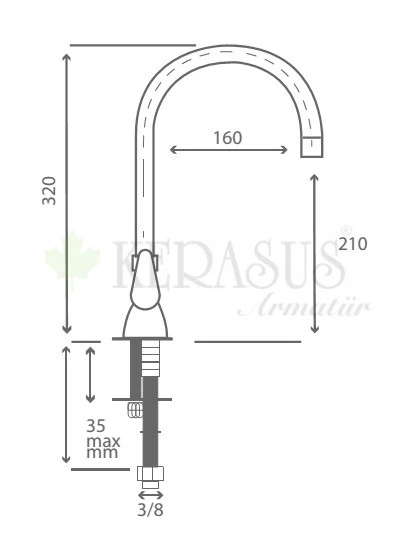 KERASUS MOON SERİSİ - MİX KUĞU EVYE BATARYASI 40Ø - Resim 2
