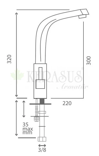 KERASUS SUN SERİSİ - MİX KUĞU EVYE BATARYASI 35Ø - 2